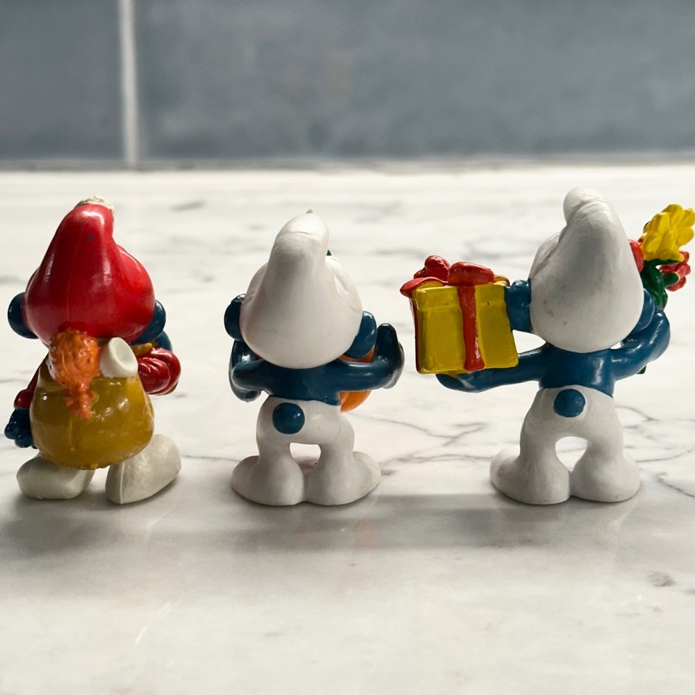 Set of 7 Vintage 70s-80s Smurf Figurines Peyo Schleich Holidays/Special Events - Picture 6 of 15